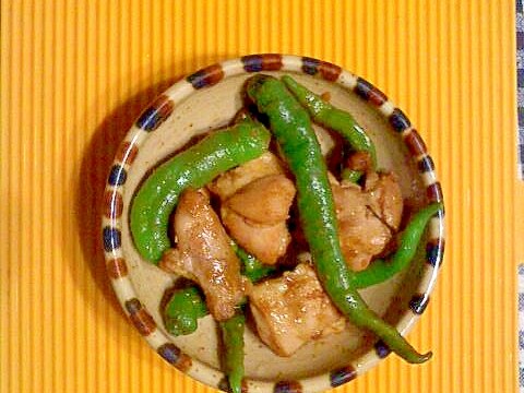 甘長唐辛子と鶏のカレー炒め♪